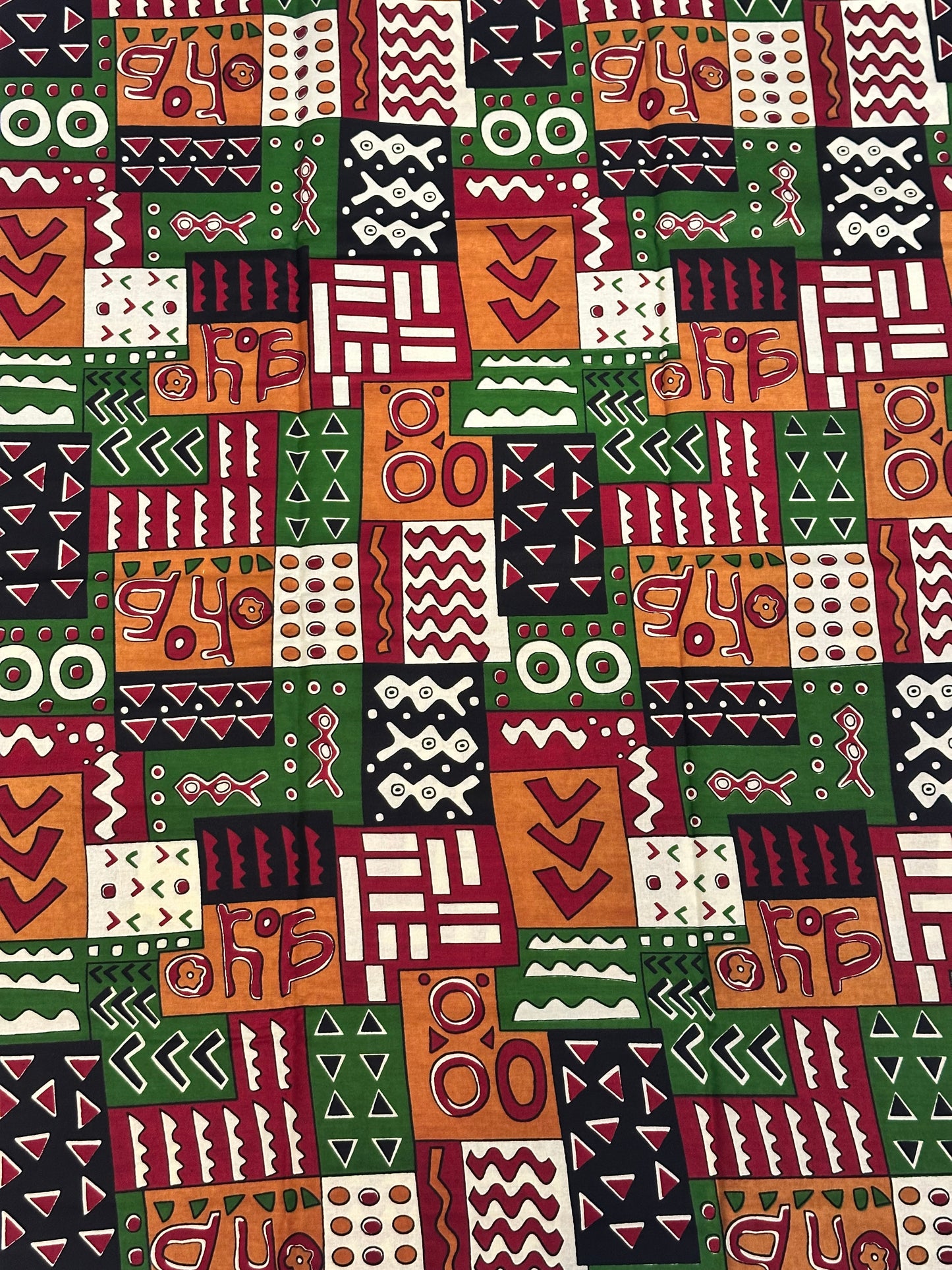 Motivos verde, rojo y naranja