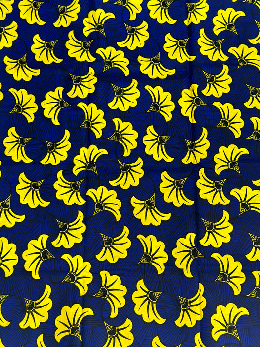 Flor de boda azul y amarillo