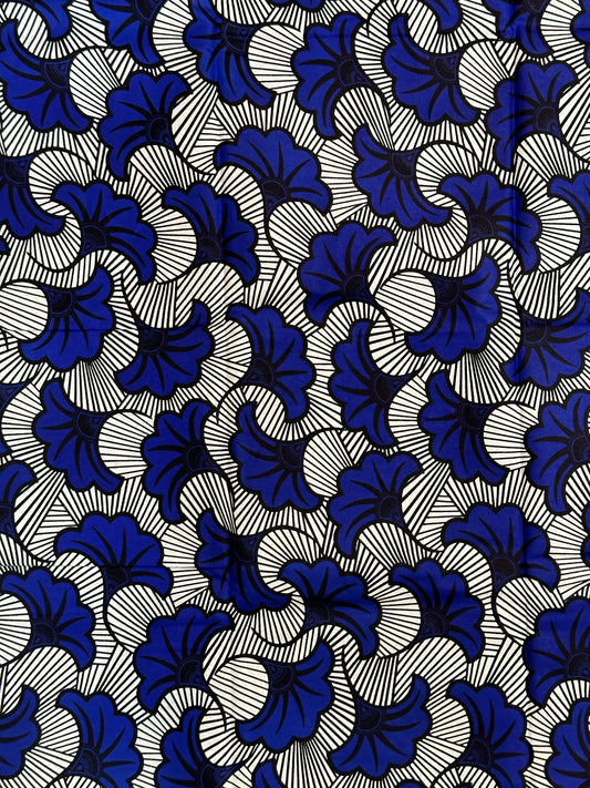 Fondo blanco flores azules marino