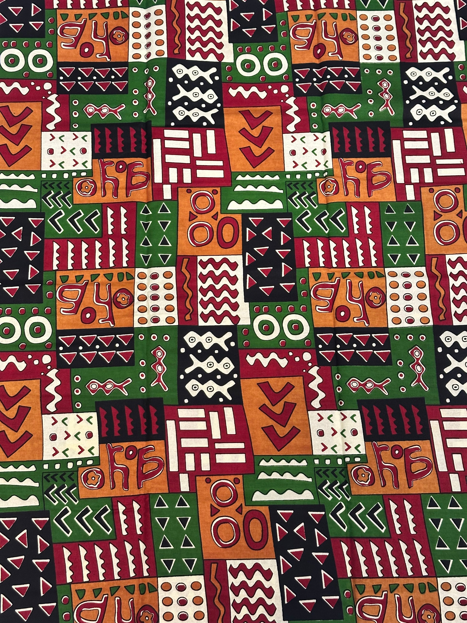 Motivos verde, rojo y naranja