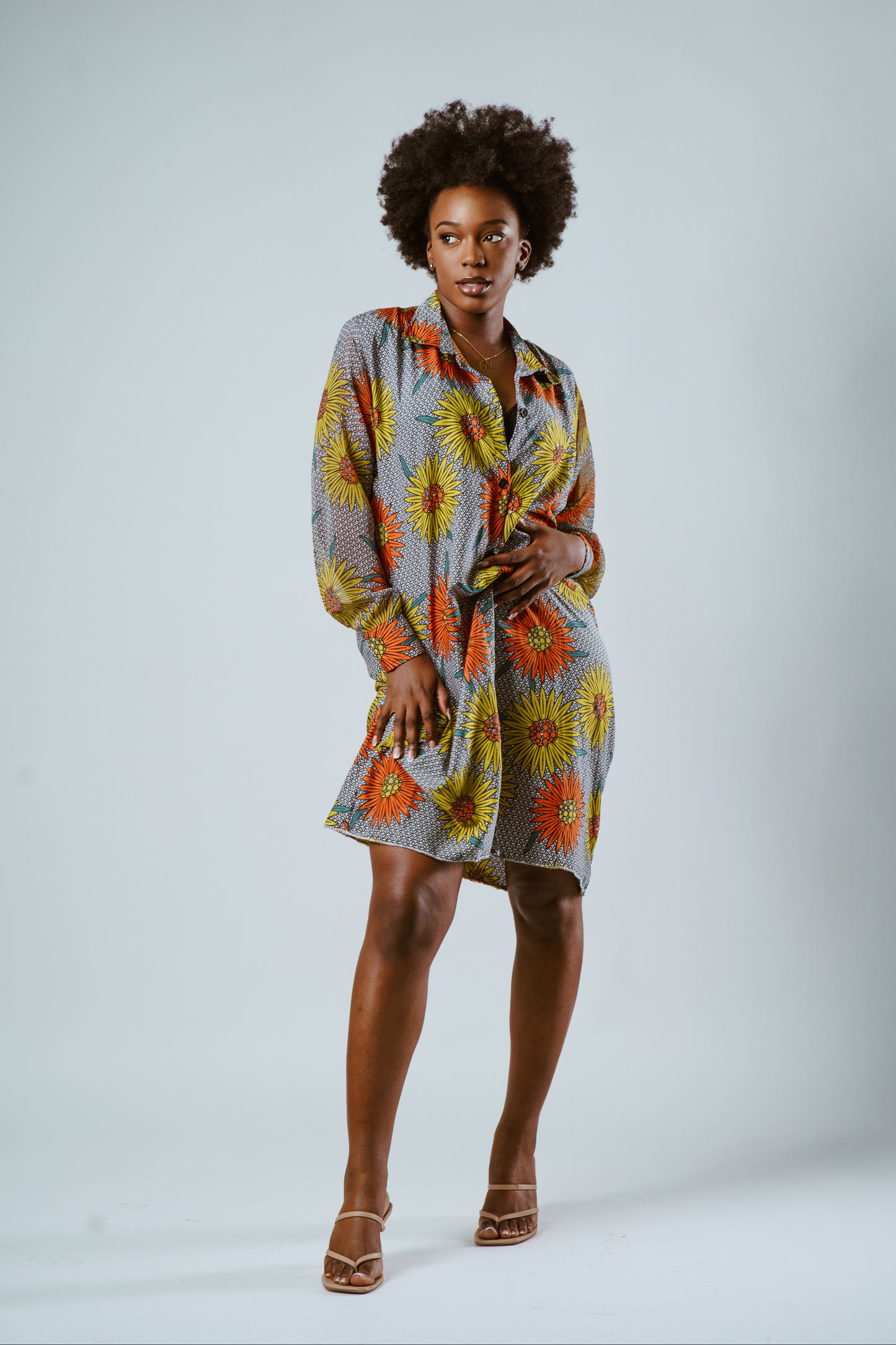 Vestido camisero wax seda 15