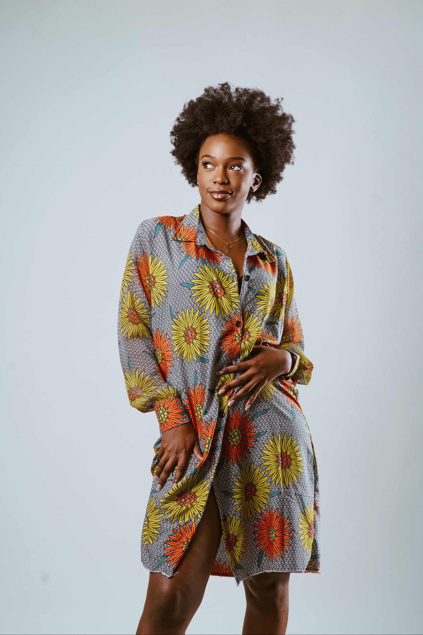 Vestido camisero wax seda 15